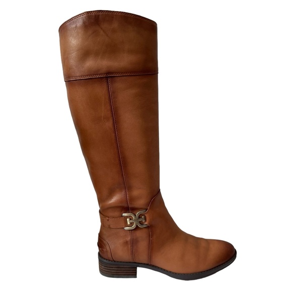 Sam Edelman Prisilla Fall Winter Casual Chic Leather Knee High Riding Boot Brown - Picture 3 of 15